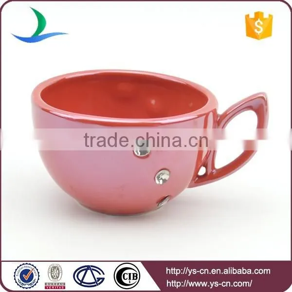 Acryl diamond red ceramic tea set