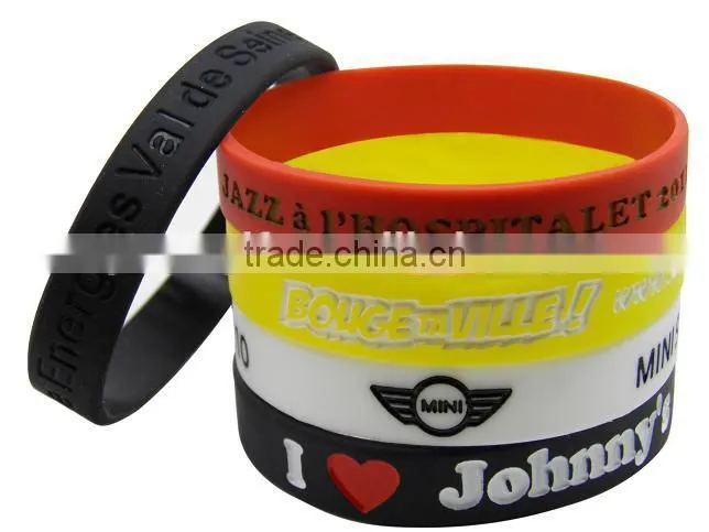 Giveaway logo debossed silicone wristband for gifts