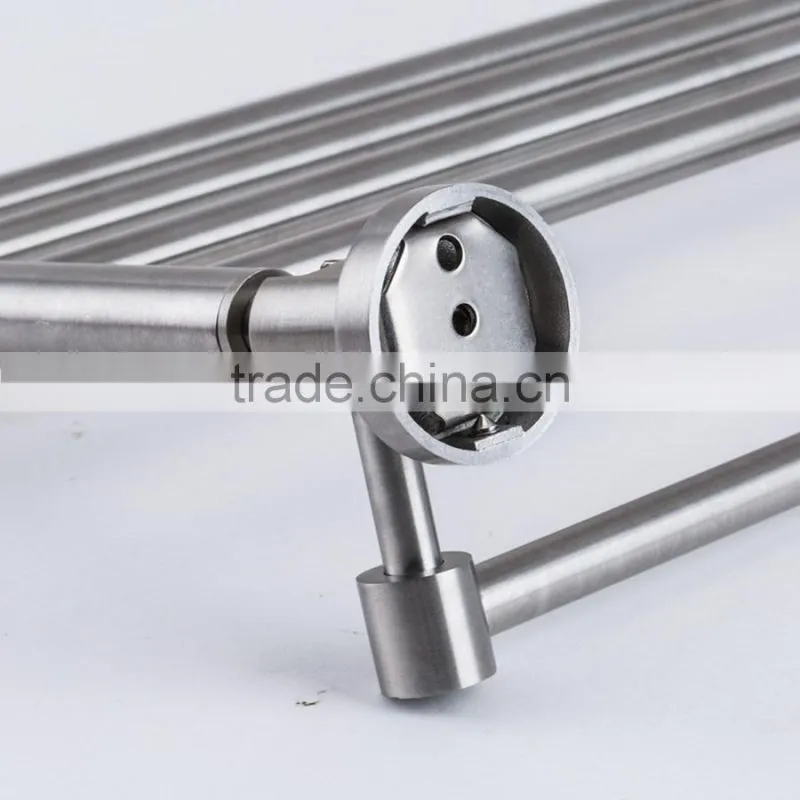 Wall Mounted Stainless Steel Bathroom Towel Rack,Towel Shelf With 6 Hook