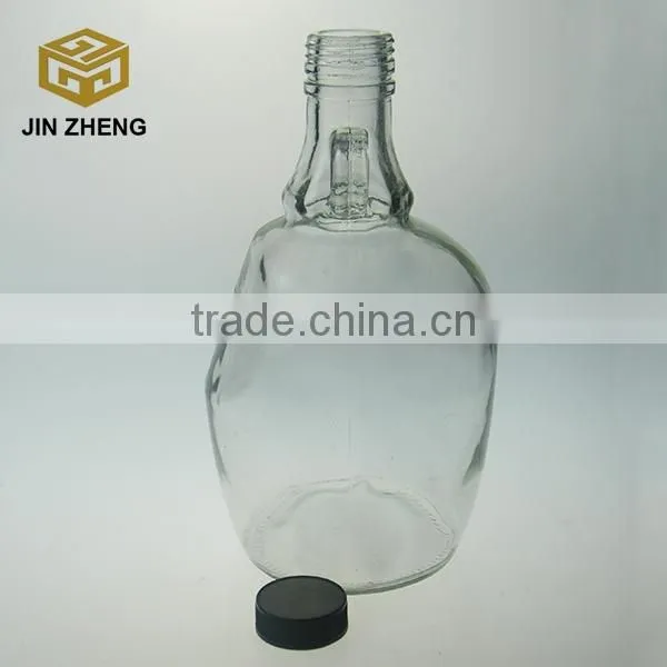 China suppliar 1.5L clear wine glass bottle with handle