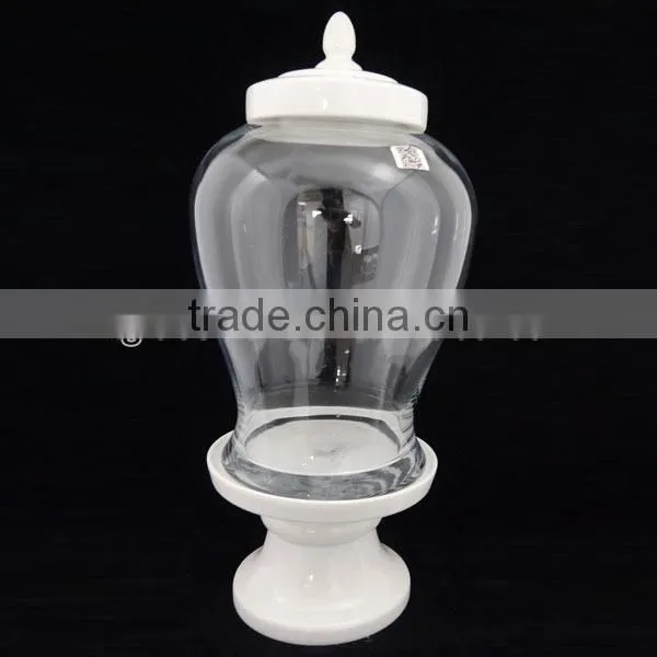 multi function glass juice water dispenser with metal storage bucket