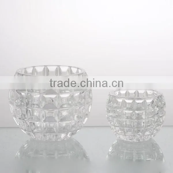 top grade polka dot pattern clear votive wedding candle holder set