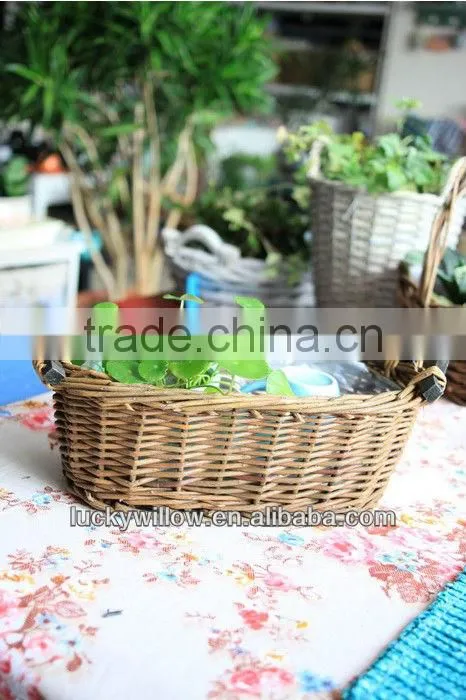 Environmental beautiful willow flower pot rattan modern basket