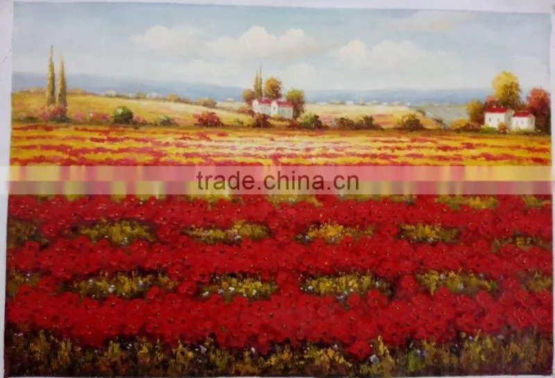 Poppy Field Oil Painting on Canvas