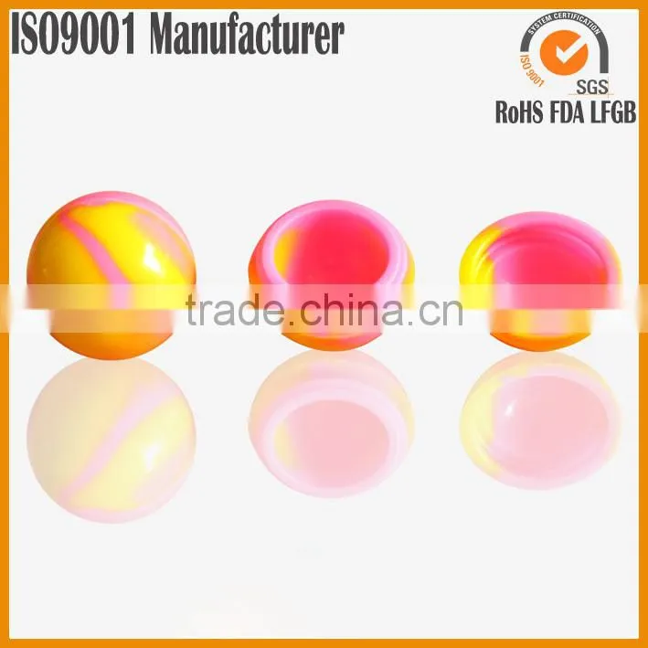 dab wax oil silicone jar container with a divider in the middle