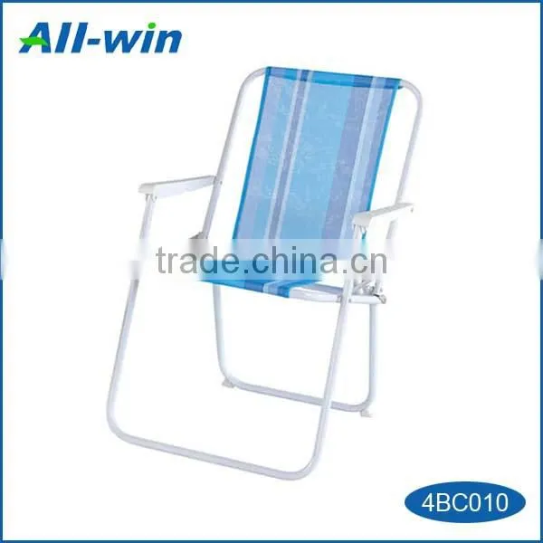 good-quality adjustable tri-folding 600D spring beach chair with armrest
