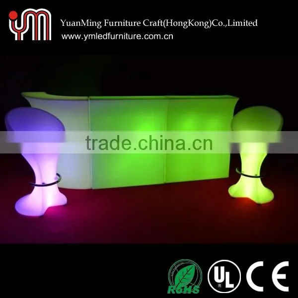 bar table/plastic furniture led chair/led outdoor furniture