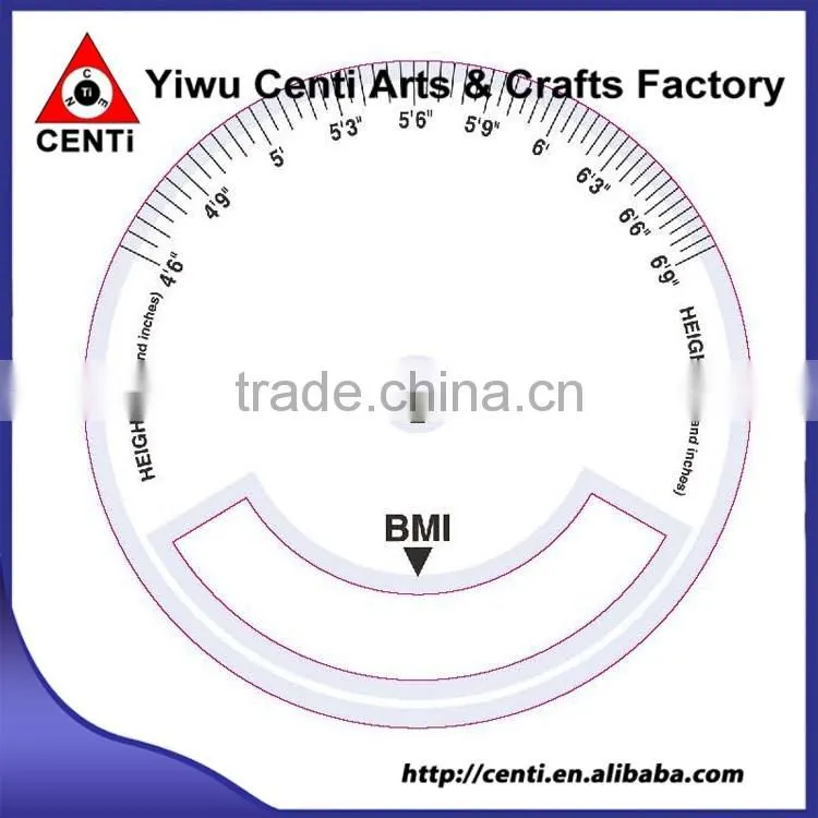 Custom Four Color Imprinted Plastic 2 Wheel BMI Calculator