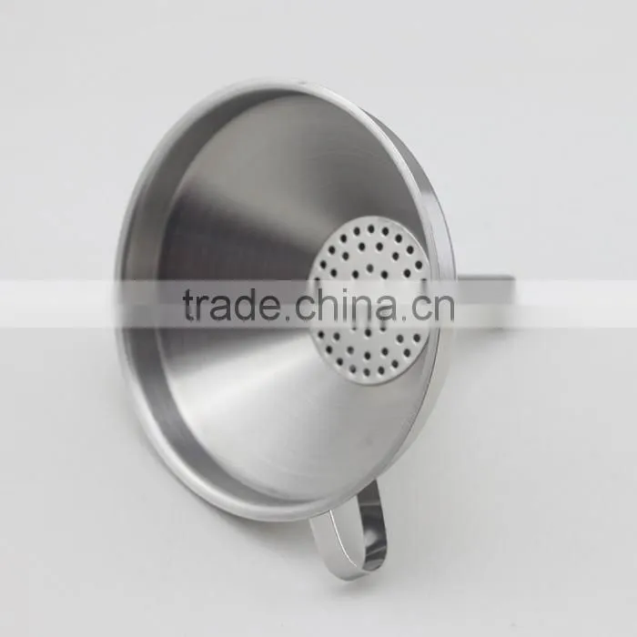 Wide Mouth Stainless Steel Funnel With Detachable Strainer