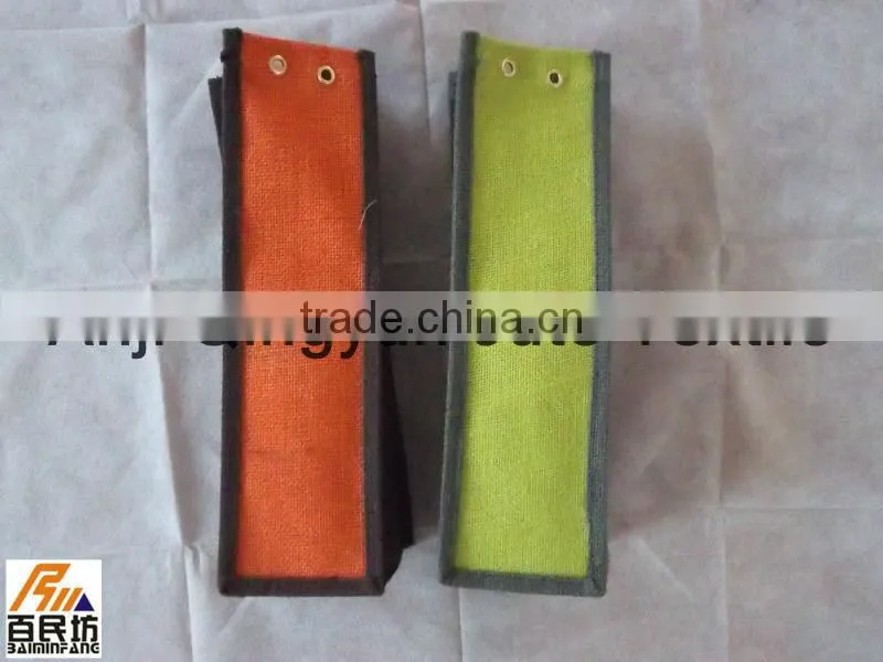 waterproof jute bag10*10*35cm red color 100% jute made in China