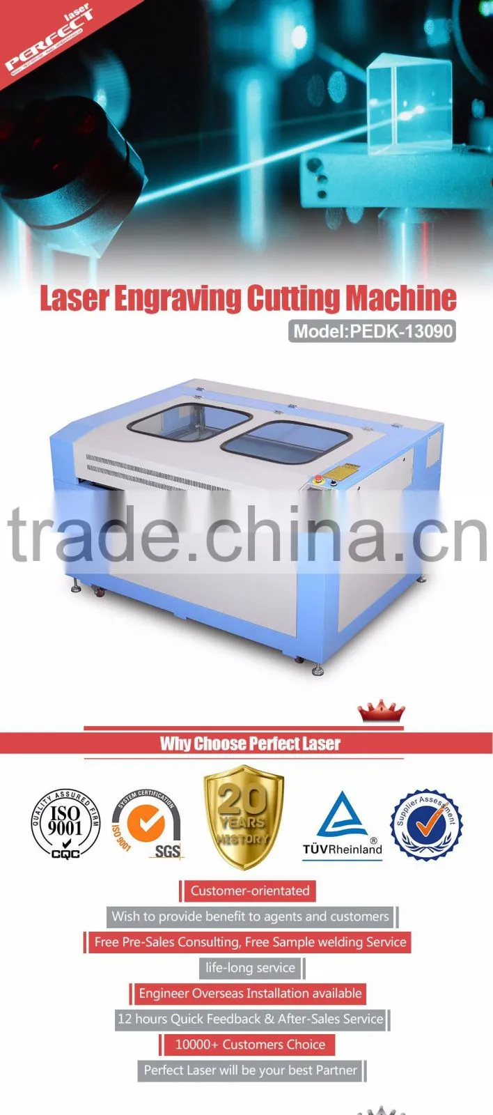 20 years factory non metal co2 laser engraving cutting machine