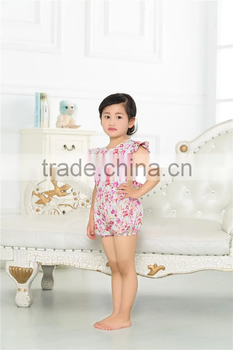 2017 Summer baby clothing boutique baby girl floral rompers fashion kids wear