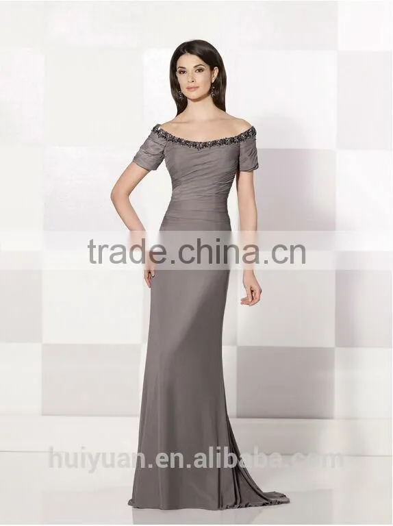 2 colors cap sleeve chiffon full lenth beautiful night gowns long