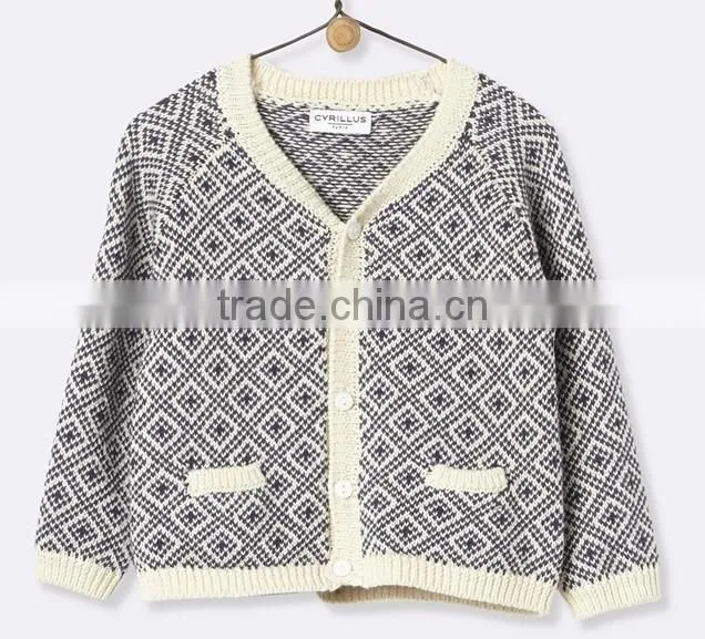 High Quality Baby cardigan with v-neckline(BKNB1046)