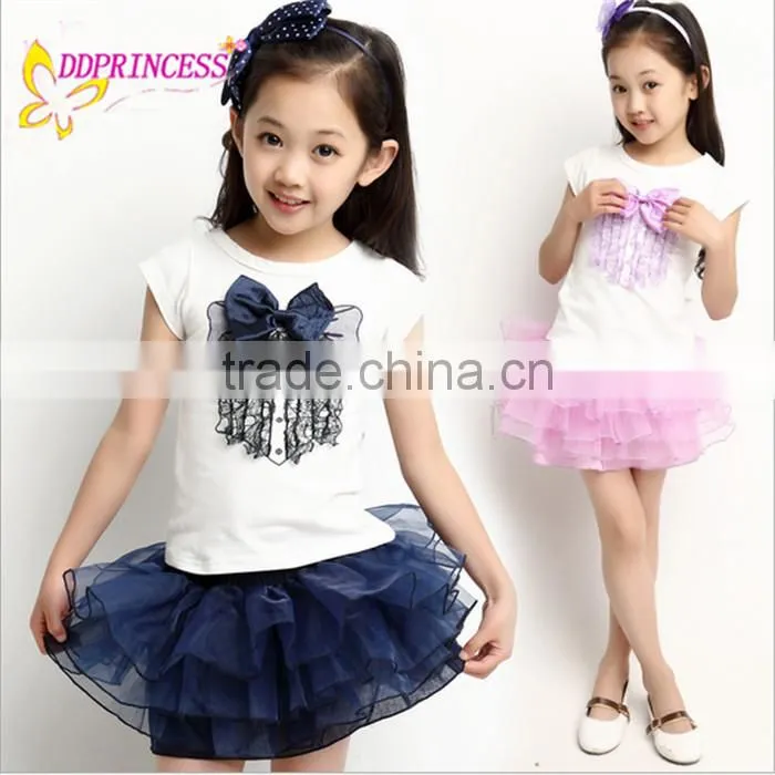 wholesales cotton ball gowndress up girl's skirt suits for party for children