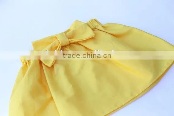 Wholesale children's boutique clothing yellow bowknot skirt plus size dressy skirts