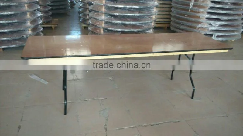 high quality plywood folding long table/plywood rectangular banquet table