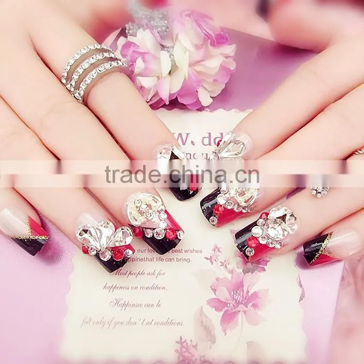 Self-adhesive Nails Glitter Tips With Glue Rhinestone Nails