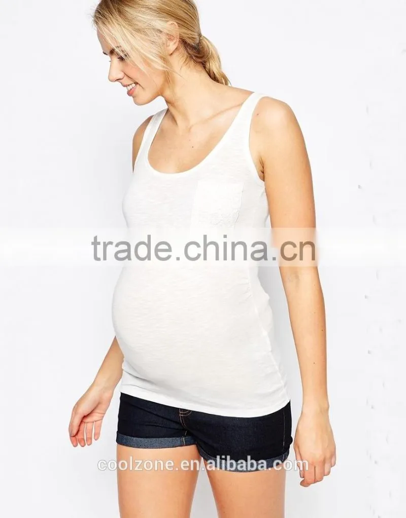 Regular fit scoop neck jersey tank top wholesale maternity clothes