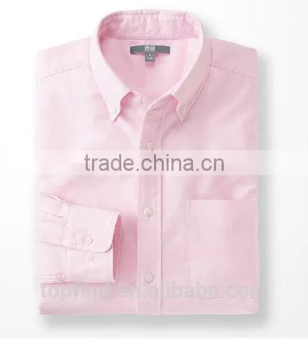 Fashion plain color long sleeve linen shirt for man