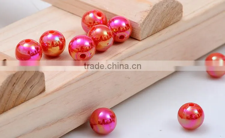 Plastic Round AB Color Beads