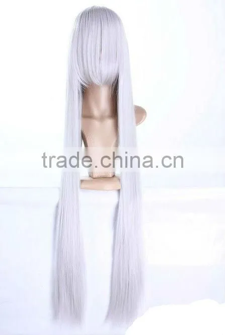 2013 Latest Long Carnival Wigs,Silver Grey Cosplay Costume Party Wigs DB01518 Dubaa Fashion Jewelry for Halloween Synthetic Wigs