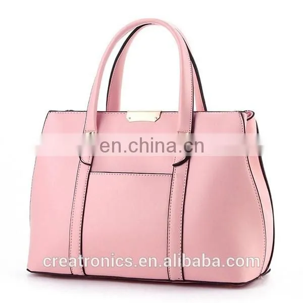 CR Sample available fashion pu leather material large-capacity portable long handle zipper blue colors high quality shoulder bag