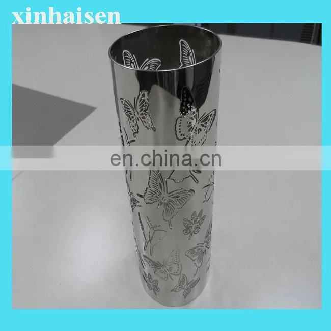 chemical etching pretty metal lamp chimney with unique design