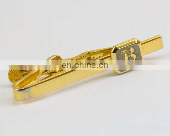 Different letter design tie bar with gold/silver/nickel plated
