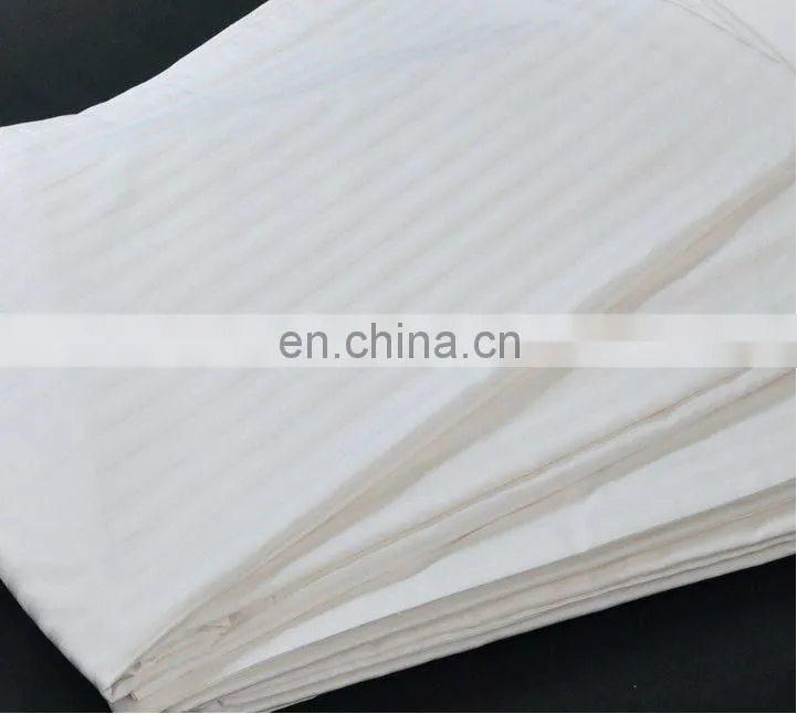 100% cotton white 1cm stripe 40X40/110X90 200T flat white sheets