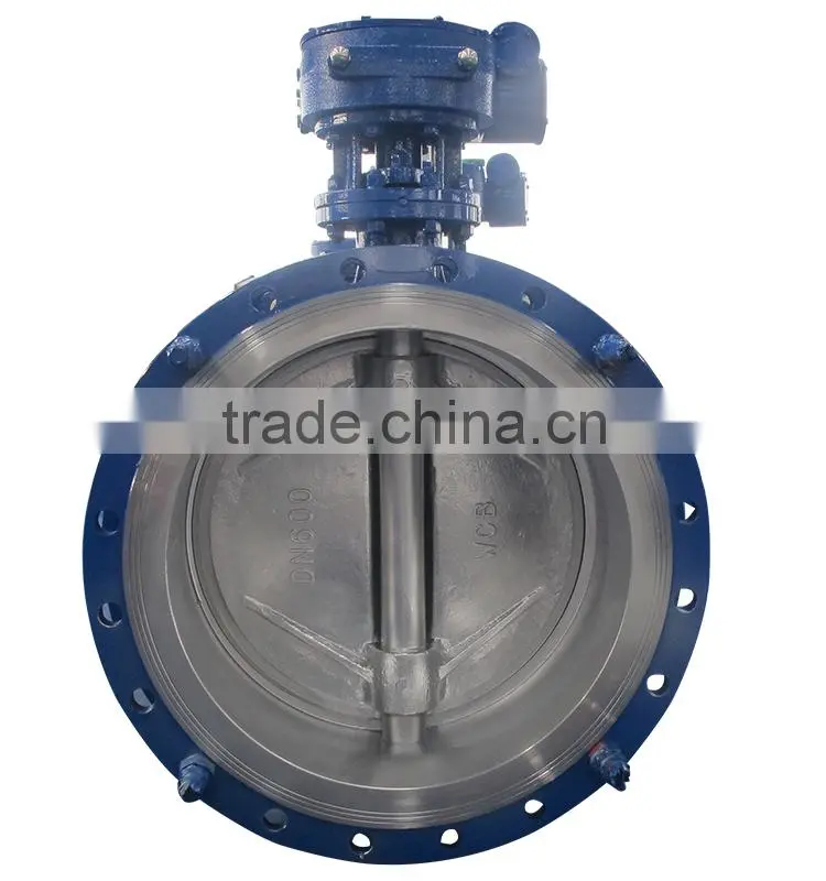 High performance 10 inch flange connection worn gear operated metal hard sealing butterfly valve
