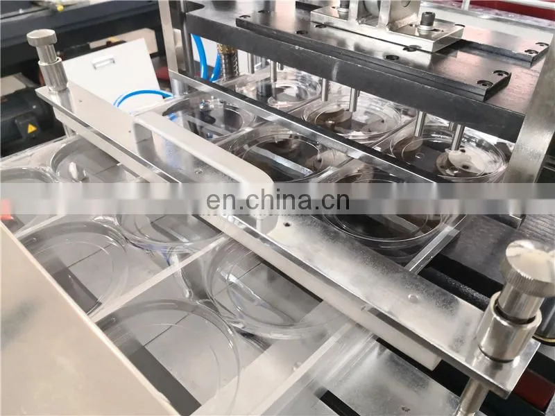 PCL420 Auto PVC PETG BOPS Drink Cup Lid Thermo Forming Machine, food packaging Plastic tray plate making equipment