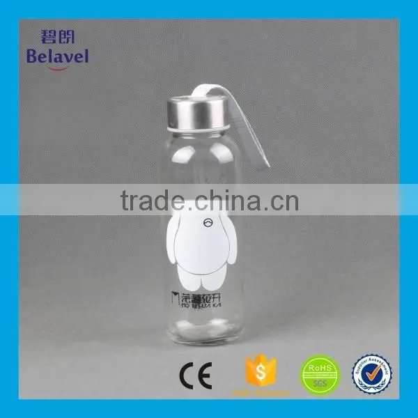 Factory supply 17oz 500ml glass bottle with cap glass sport water bottle