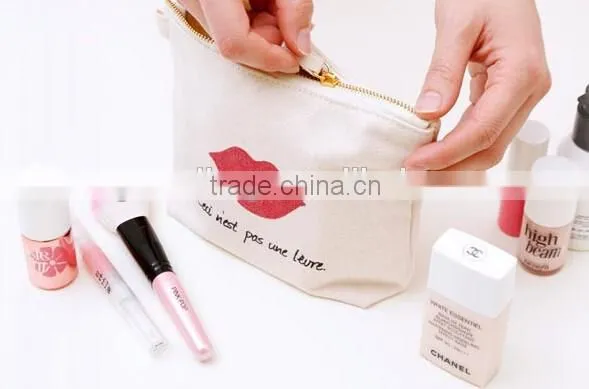 Wholesale Zipper Storage Canvas Makeup Bag Beauty Case Cosmetic Coin Purse For women