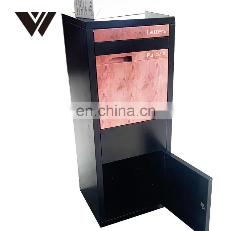 Postal Secure Waterproof Outdoor Top Opening Standalone Courier Parcel Delivery Box With Anti Theft Lock