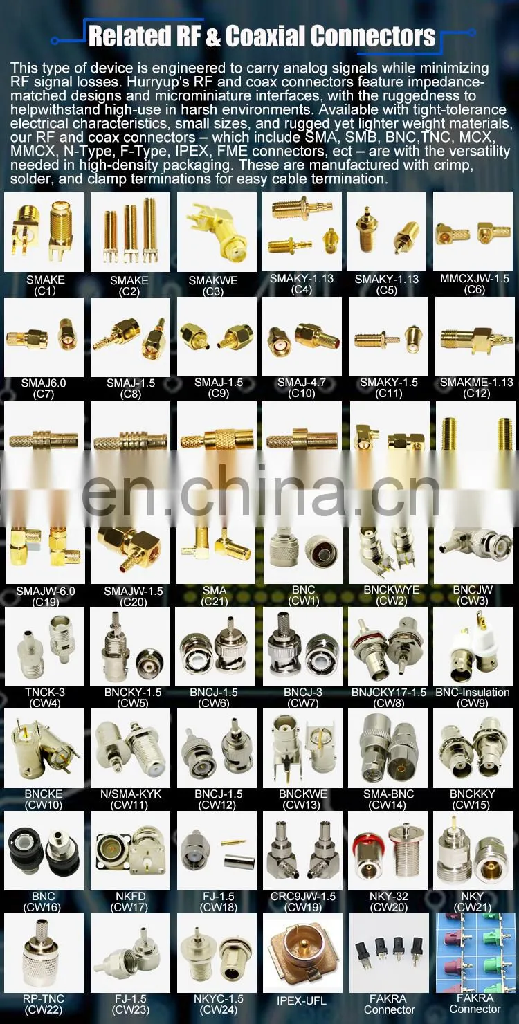 SMA PCB connector antenna pigtail extension female rf cable