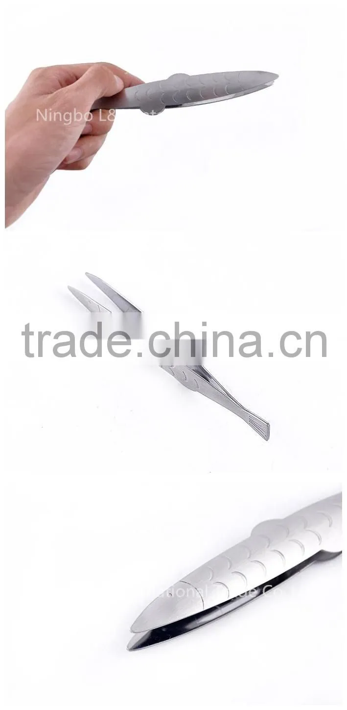Multi-function stainless steel clip tweezers fishbone pliers pig hair clip/ kitchen gadget