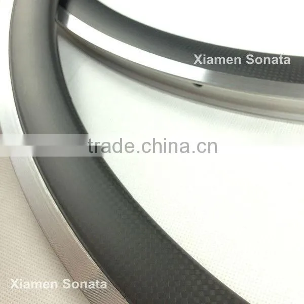 New design Sonata alloy road wheel 700C 38mm carbon clincher aluminum braking surface 3K matte