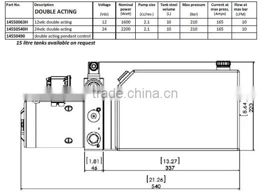hydro electric power packs-double acting