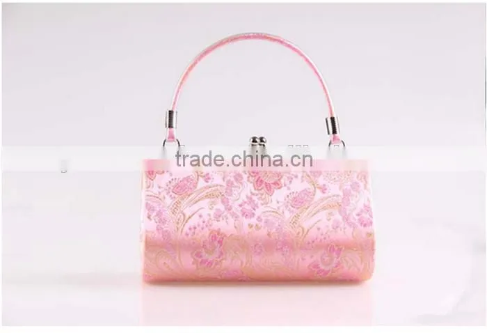 Colourful silk cloth mini bag classical bride hand bag evening bag