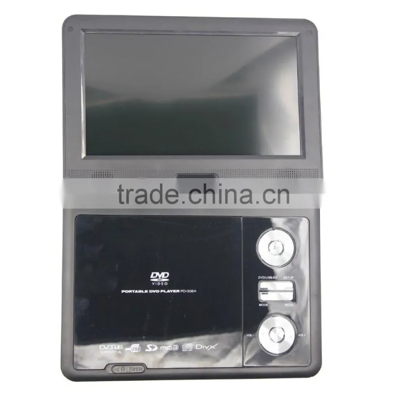Super electronic shock resistance 7 inch lcd screen rechargable portable dvd player