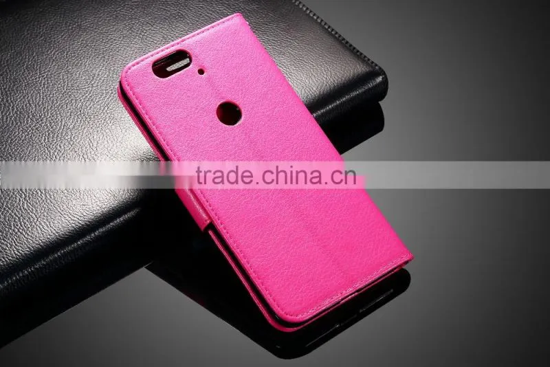 MMT Litchi Grain Card Holder Case For Huawei 6P with Buckle Leather Wallet Case with PC Back Cover MT-4928