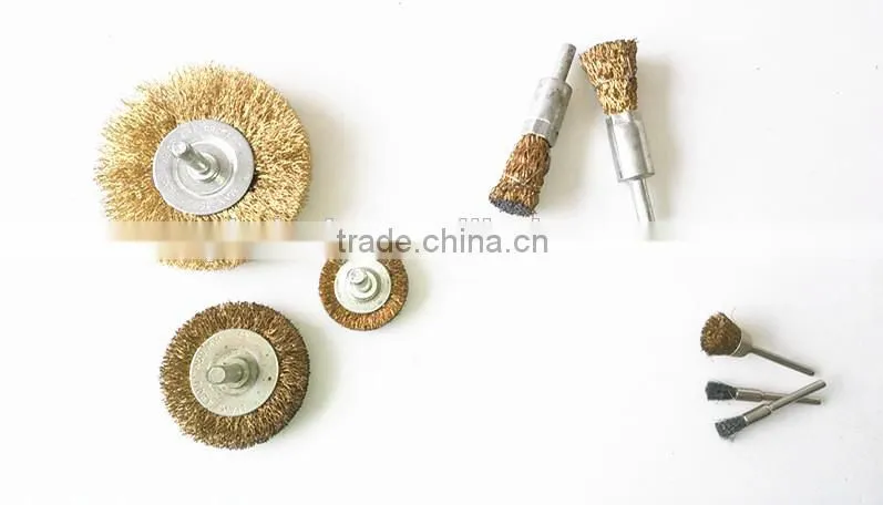 steel wire type brush with shaft,steel wire cup brush
