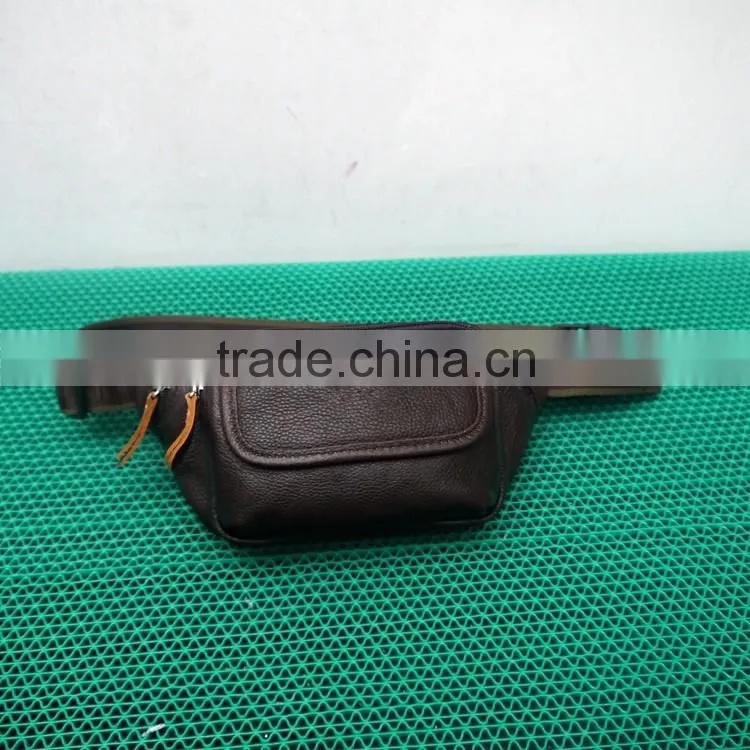 New design fashion man leather waist bag high capacity military waist bag for men