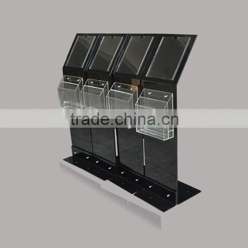 2015 new white color magazine display stand, acrylic sign stand