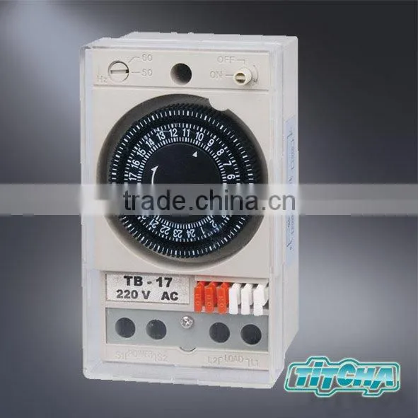 TB17 Mechanical Timer Din Rail / 110 volt 240 volt timer time switch / with battery without battery