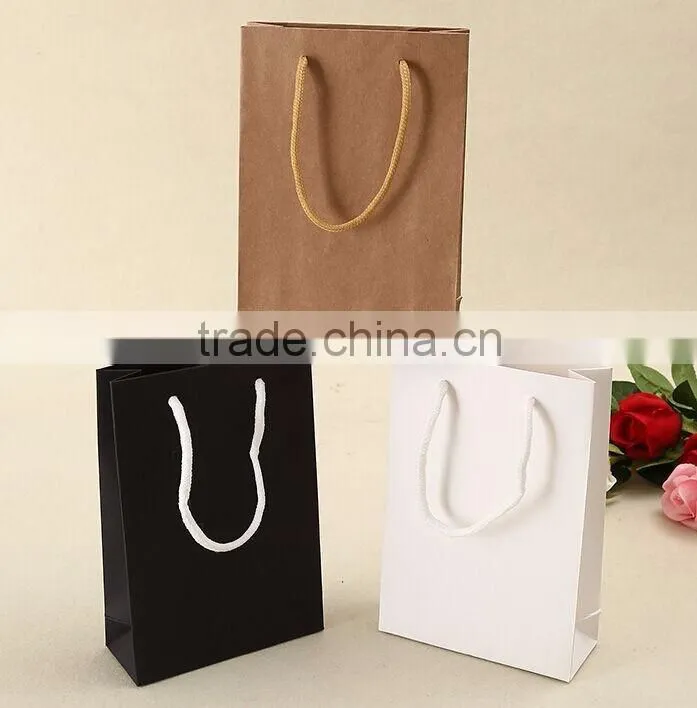 OEM Production Customized White Kraft Craft Paper Bag for wine