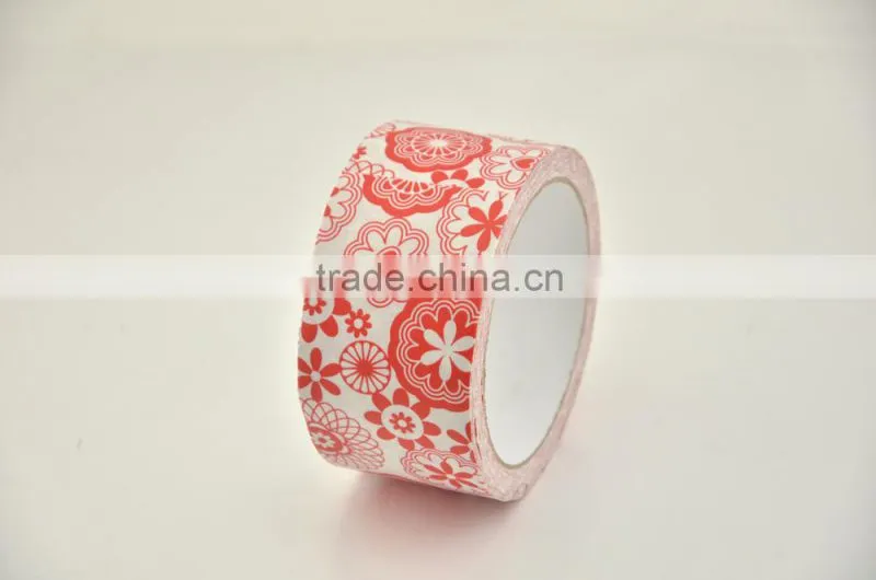 Cheap red flowers print duct tape with prompt goods