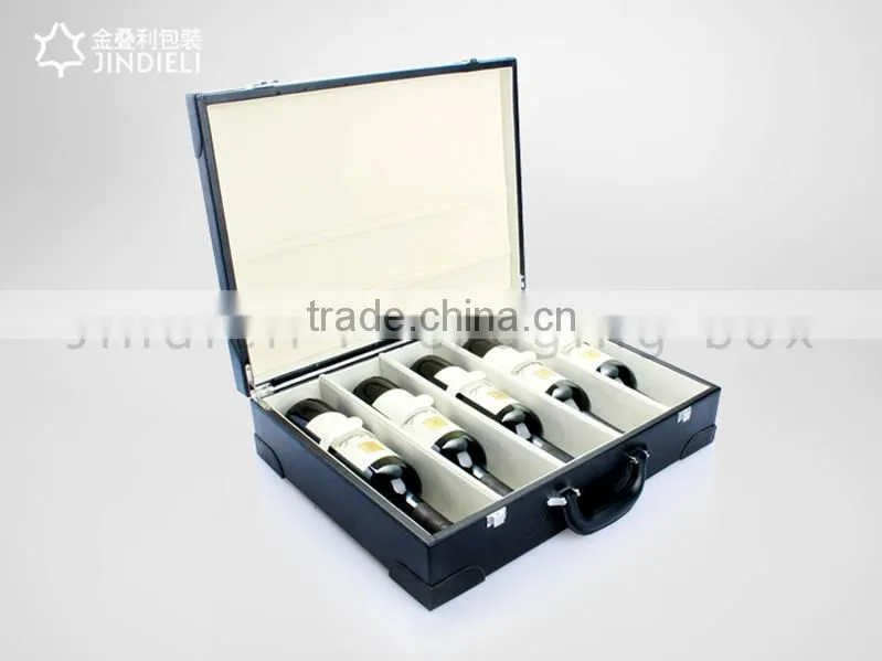 newest fashion black leather wine box packaging