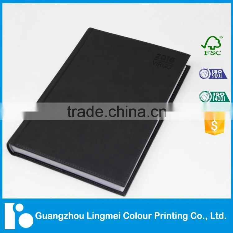 Personalized soft leather cover fsc paper notebooks printing